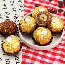 10/100/200/500张闪亮金色巧克力包装纸 - 一次性包装纸，适合DIY巧克力 - 非常适合节日礼物、圣诞节、生日派对 - 烘焙师和巧克力爱好者的理想之选 - 也适合自制零食 + 6张彩色心形自粘封口贴纸，适合剪贴簿和DIY工艺品，一次性，光面（颜色和款式随机），开斋节快乐