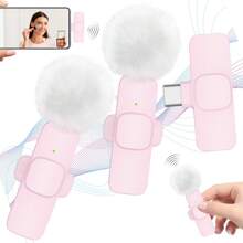 Wireless Lavalier Microphone For Phone TypeC Lapel Mics Plug-Play 2.4G Ultra-Low Delay Built-In Noise Reduction Chip Working Time For Video Recording Interview Podcast Vlog