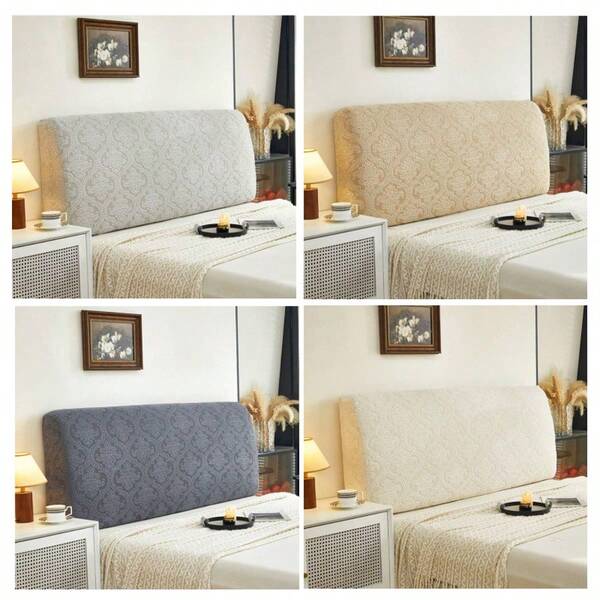 1pc,Light Gray, Jacquard Velvet Headboard Cover,Bed Head CoverElastic Dustproof HeadboardProtector,The Fabric Is Elastic And Suitable For Headboard Heights Of 50-65 Cm,Soft & Skin-Friendly,Bedroom Accessory
