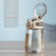 Botella de agua portátil a prueba de fugas - Diseño lindo y compacto para hombres y mujeres, plástico libre de PVC, ideal para actividades al aire libre y viajes. Botella con diseño de escala de tiempo de alta calidad para hombres y mujeres, de plástico transparente a prueba de fugas
