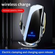 SZYSGSD [15W Fast Wireless Car Charger | Auto-Clamping Car Phone Holder - Black & Silver Car Accessory] - Silver - View 9