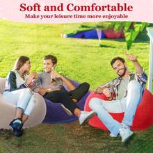 Bean Bag Chairs Blow Up Chairs Camping Chairs Inflatable Lazy Sofa Folding Portable Inflatable Chair For Living Room Bedroom Reading Room(Dark Blue,2 Pcs) - Coffee,blue,red - View 6
