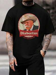Camiseta divertida de Wilford Brimley 'Tengo diabetes' - Camiseta de concienciación sobre la diabetes - Humor de anciano - Regalo de cultura pop cinematográfica - Tallas juveniles - Negro - Ver 1