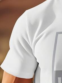 Men'S Lightweight HUK Graphic T-Shirt - Breathable & Stylish, Casual Round Neck Tee With Unique Print Design, Perfect For Casual Attire,All-Season - White - View 3