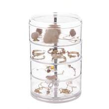 1 pieza Caja de almacenamiento de cosméticos, soporte para joyas, diademas, aretes y borlas de maquillaje - transparente - Ver 10