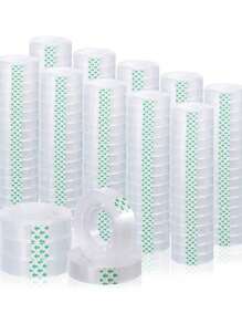 50 Pcs Transparent Adhesive Tape Refill, 1/2 Inch X 985 Inch, Clear Glossy Invisible Tape, TPU Material, Suitable For Gift Wrapping, Office, School And Home Use, Applicable For Moving, Logistics, Packaging, File Damage Repair, Multipurpose