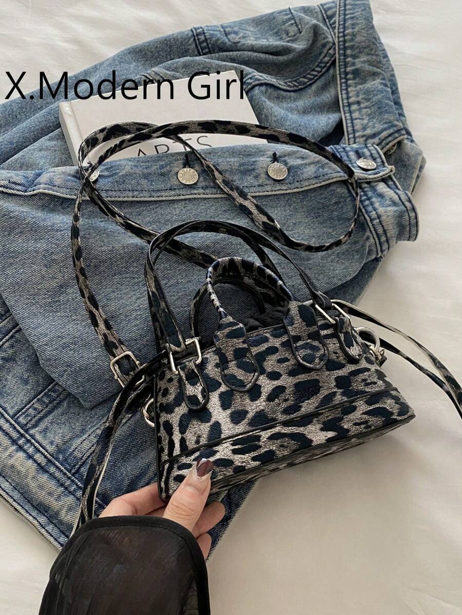 Mini Fashionable Women Crocodile Pattern Handbag Bucket Bag - Black - View 1