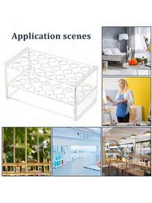 1PC 12/18-Slot Acrylic Test Tube Rack - Crystal Clear Laboratory Stand With Non-Slip Base & 16mm Universal Holes, Shatterproof Design - For Chemistry Labs, Perfume Displays, DIY Science Projects - Centrifuge Tube Holder - Lab Organization Supplies - Transparent Display Stand - STEM Education Tools - Beauty Product Organizer,School Supplies,Back To School