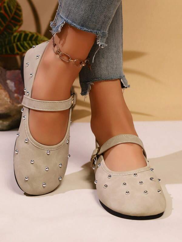 Plus Size Women's Casual Diamond Decor Lightweight Comfortable Flat Slip-On Shoes