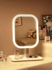 LED Makeup Mirror,Vanity Mirror With Lights,3 Light Modes Lighted Makeup Mirror,Touch Control, Portable Stand And Foldable Compact Mirror Lighted Travel Makeup Mirror, Vanity Cosmetic Mirror With Lights, Rechargeable , Portable LED Makeup Mirror, Women Christmas Gift