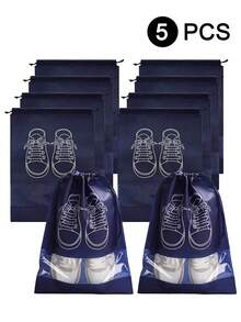 1/5/10个装鞋子收纳袋，带绳无纺布鞋袋，旅行便携防水鞋袋，多功能收纳袋，鞋子整理袋，男女通用旅行用品、家居收纳整理用品，旅行整理抽绳鞋袋，鞋套，防尘，女士收纳袋，旅行必备，邮轮必备，度假必备