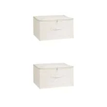 天山收纳盒（1个/2个装），大容量家用衣柜衣物床上用品整理收纳盒，文具收纳篮