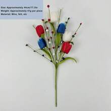 4th Of July Picks Colorful Red White Blue Star Artificial Flower Stems Patriotic Centerpieces For Tables