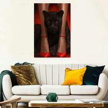 1/3 件套复古迪斯科拼贴画带框、无框墙面艺术 - 红色豹纹嘴唇和复古心形帆布装饰，带有大胆黑/白色点缀的装饰艺术风格海报，室内/室外可用于客厅、卧室、办公室、农舍、音乐室装饰 - 彩色 - 查看 7