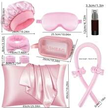 10pcs Women's Multi-Color No-Heat Hair Curler Set Including High-Quality Sleep Cap, Satin Pillowcase, Bow Headband, Sleep Pillow Cover, Jumbo Hair Rollers And Gift Box, Great Gift For Friends