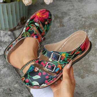 Fashionable Comfortable Versatile, Twist Thread Soft Bottom, Slip-On Wear Convenient Mother Shoes, Suitable For Outdoor Wear, Women's Platform Thick Bottom Closed Toe Shoes