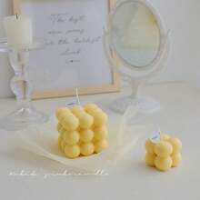 1pc Bubble Cube Shaped Decorative Smokeless Scented Candle, Household Bedroom Decoration,Gifts Birthday Graduation,Gifts
