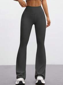 FWH 时尚休闲简约提臀蜜桃臀时尚优雅街头复古显瘦低调奢华拉长腿部线条经典简约高端显瘦高腰百搭喇叭裤新款欧式束腰健身阔腿瑜伽裤紧身裤