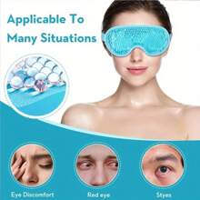 1 pièce Masque de beauté yeux en gel PVC réutilisable, masque de beauté aux yeux frais et chauds, masque rafraîchissant et apaisant pouvant soulager la fatigue partielle des yeux, convient aux étudiants et aux travailleurs de bureau.