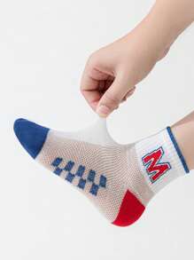 5 Pairs Of Spring And Summer Mesh Socks For Boys And Girls Aged 1-16, Short Socks, Comfortable, Breathable, Student Socks, Teenagers