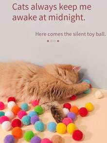 200 件装猫玩具，宠物毛绒球，逗猫玩具，猫咪互动用品，入门训练，迷你绒球游戏，弹力毛绒球等等，猫咪必需品，狗狗玩具，宠物，猫咪配件，毛绒玩具，猫咪用品 - 彩色 - 查看 9