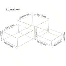 透明亚克力自助餐架，自助餐桌食物展示架，带空心底部的甜点立方体盒，用于派对食物展示，餐饮自助餐展示 - 無色 - 查看 9