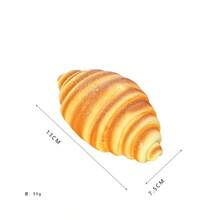 1pc Realistic Slow Rebound Bread, Egg, And Toast Model, Squish & Squeeze Pastry Prop, Decorative Piece, Soft Wet PU Material - Multicolor - View 9
