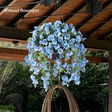 Artificial Flowers Colorful Hanging Hibiscus Flowers For Porch Patio Balcony Home Yard Decor