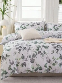 Juego de Funda Nórdica de 3 piezas con Estampado Floral (1 Funda Nórdica y 2 Fundas de Almohada) - Juego de Ropa de Cama Transpirable y Ligero para Todas las Estaciones para el Hogar, Dormitorio y Sábanas