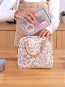 1pc New Ink Pattern Insulation Bag, Lunch Bag, Lunch Box Bag, Outdoor Travel Cooler Bag Picnic Bag, Lunch Bag, Camping And Hiking Essentials - Multicolor - View 2