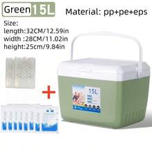 1 个绝缘冷藏箱，颜色有绿色、蓝色、红色、橙色，适合露营、户外摊位使用 - 彩色 - 查看 9