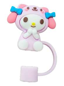 Sanrio 1 pezzo Coperchio in silicone kawaii a forma di personaggi della serie Sanrio Hello Kitty, My Melody, Kuromi, Cinnamoroll per tazze e bicchieri con cannucce, accessori, articoli per la scuola