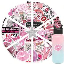 50PCS Pink Stickers Vinyl Aesthetics Motivational Stickers Scrapbook, Journaling, Laptop, Bumper, Skateboard, Water Bottles, Computer, Phone, Cartoon, Hard Hat, Car Stickers - Multicolor - View 11