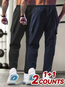 男士休閒運動工裝褲，附拉鍊腰帶、印花拉鍊口袋，輕量實用設計，適合春夏戶外跑步與訓練 - 彩色 - 查看 3
