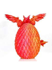 1pc 4D Printed Flying Dragon With Movable Wings And Joints, Animated Animal Model Dragon Egg Crystal Decoration, Birthday, Easter, April Fool's Day, Perfect Gift, Toy