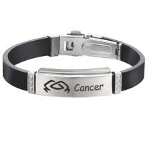 1pc Fashion Stainless Steel 12 Zodiac Signs Leather Bracelet, Suitable For Men'S Daily Wear