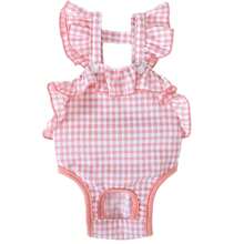 Braga tipo faja para mascotas con volantes, cómoda y transpirable, cintura y longitud de espalda ajustable, lavable y reutilizable, compatible con forros/almohadillas, adecuado para perros machos y hembras