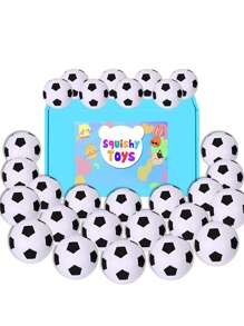 2/6/12 pièces Balles anti-stress en forme de ballon de foot, balles de foot en mousse douce, jouets à presser pour les sports, récompenses pour carnaval, thème fête des sports (aléatoire)