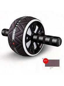 1PC Portable Abdominal Workout Wheel With Red/Black Ergonomic Grips - Durable PP Core Strengthener For Home Gym, Chest & Upper Body Training | Non-Slip Textured Roller Surface | Fitness Accessories | Home Exercise Equipment |Gym Sets