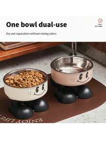 1pcNon-Slip Large Capacity Stainless Steel Pet Bowl – Raised Neck-Protecting Bowl For Dogs And Cats - Multicolor - View 2