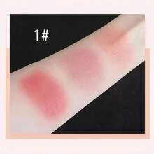 1pc 3-Color Natural Matte Blush Palette: Nude, Natural Matte Apricot, Natural Matte Tea Rose Color Blush