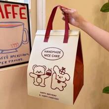 1pc/Disposable Cake Insulated Bag, Takeaway Bag, Non-Woven Fabric Thickened, Birthday Package, 6 Inches 8 Inches