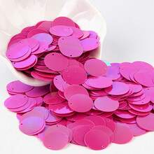 60颗（20克）30毫米圆形散装亮片，塑料圆形亮片，直径3厘米，孔径1毫米，彩色亮片，适用于珠宝制作、DIY剪贴簿、缝纫工艺 - 彩色 - 查看 29