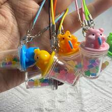 1pc Luminous Animal Straw Cups, Rocking Cups, Creative Three-Dimensional Resin Accessories, DIY Keychains, Mobile Phone Chains, Pendants, Cloth Dolls, And Other Universal Hanging Accessories For Dolls