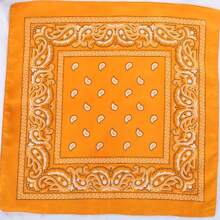 1 szt. Klasyczny retro styl uliczny z nadrukiem orzechów nerkowca Paisley kwadratowy szalik bandana, uniwersalny jako apaszka, opaska na głowę, opaska na nadgarstek, chusta na głowę, opaska na czoło, kieszonkowy kwadrat