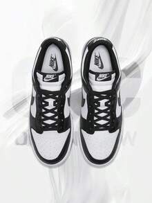Nike Dunk Low Retro White Black Panda– Men's Lifestyle Sneakers – Shoes For Man -Vintage-Spring & Summer-Inspired Running Shoes, Shock-Absorbing Comfort, Gym To Streetwear Casual Wear-Easter Gift–DD1391 100 - White/Black - 查看 3