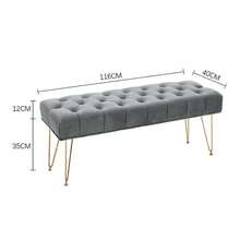 Practical And Stylish Grey Velvet Bench: Soft Cushioning For Hallway Use, End-Of-Bed Seating, Or As A Coffee Table Stool - 1 - View 6