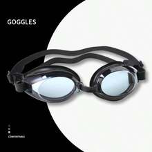 成人游泳镜和泳帽，高清防水防雾，硅胶弹性柔软游泳镜，适合游泳池训练和水边玩耍