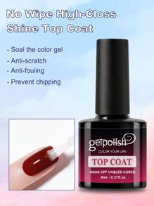 3 Stücke Gel-Überlack ohne Abwischen, glänzendes Finish und langanhaltend, Soak-Off-LED-Nagellampe-Gel, Geschenke für Frauen