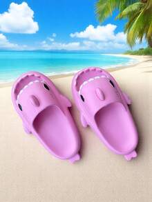 Sandalias de descanso con forma de tiburon ,sandalias resistentes para niños - Rosa - Ver 2